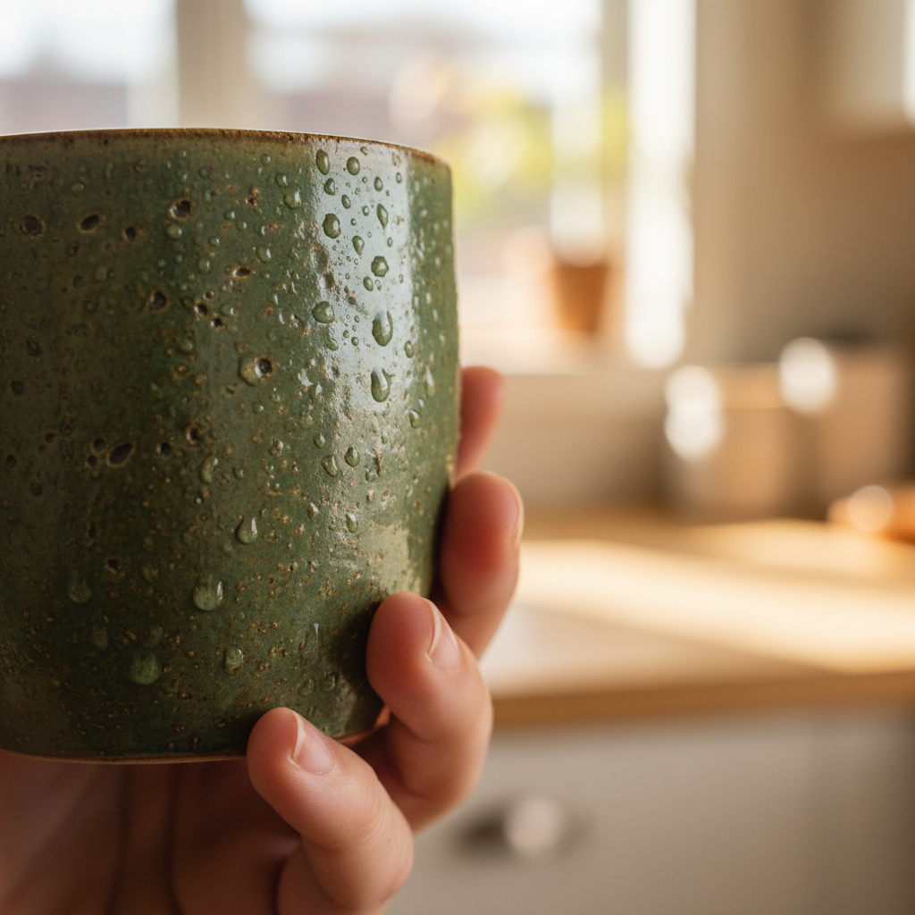 Artisan Green Ceramic Coffee Mug - overall-2