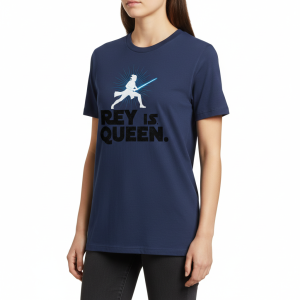 Star Wars Rey is Queen Empowering Graphic T-Shirt - Navy Blue