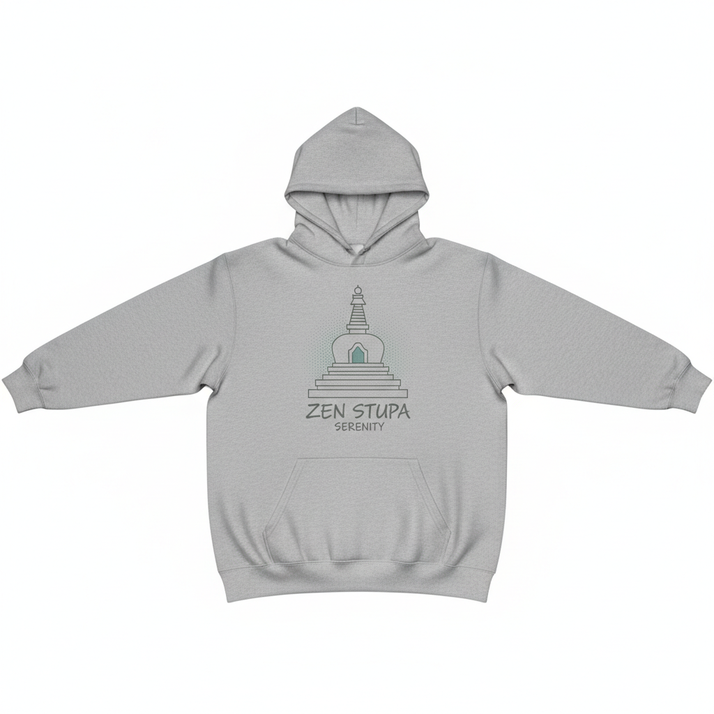 Zen Stupa Serenity Hoodie - overall-1